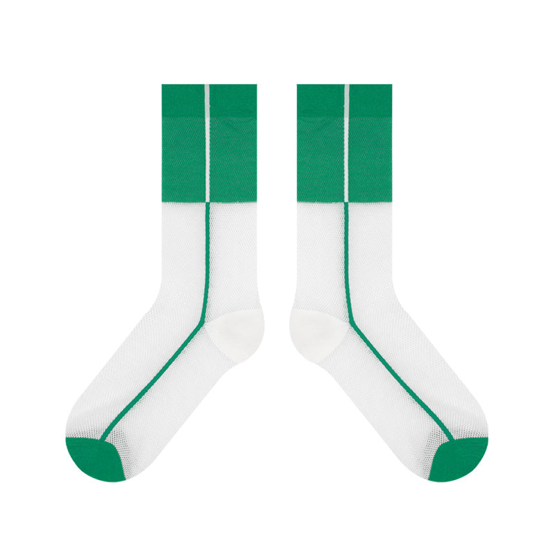 BoomLite Summer Breeze Glass‑Silk Socks (Mint Drift)