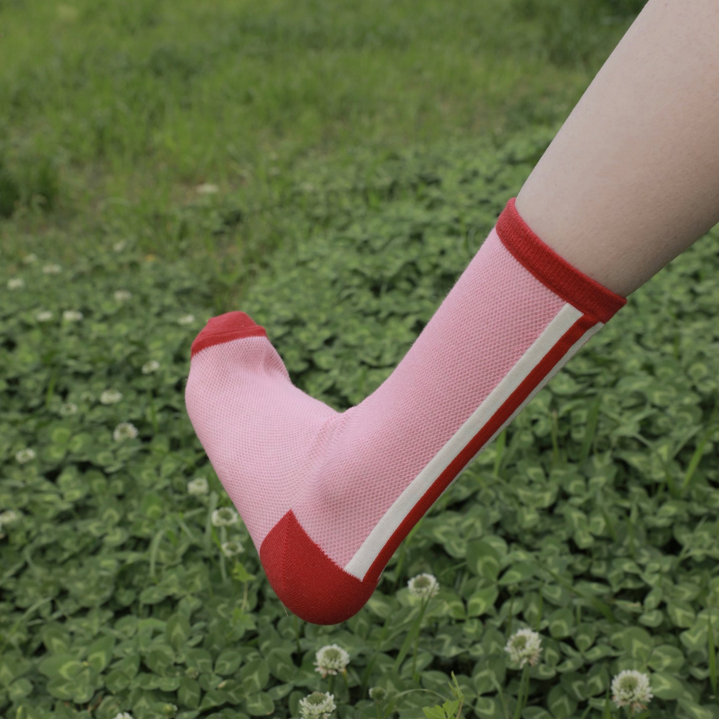 BoomLite Summer Breeze Glass‑Silk Socks (Pink Ripple)