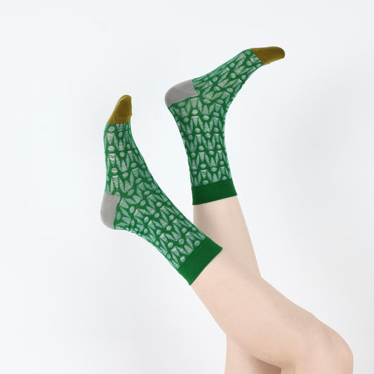 BoomLite Summer Breeze Glass‑Silk Socks (Jungle Fade)