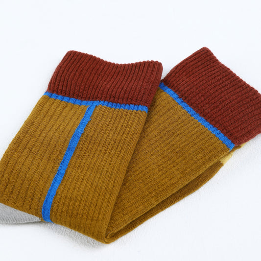 BoomCore Colour Block Crew Socks (Golden Drift)