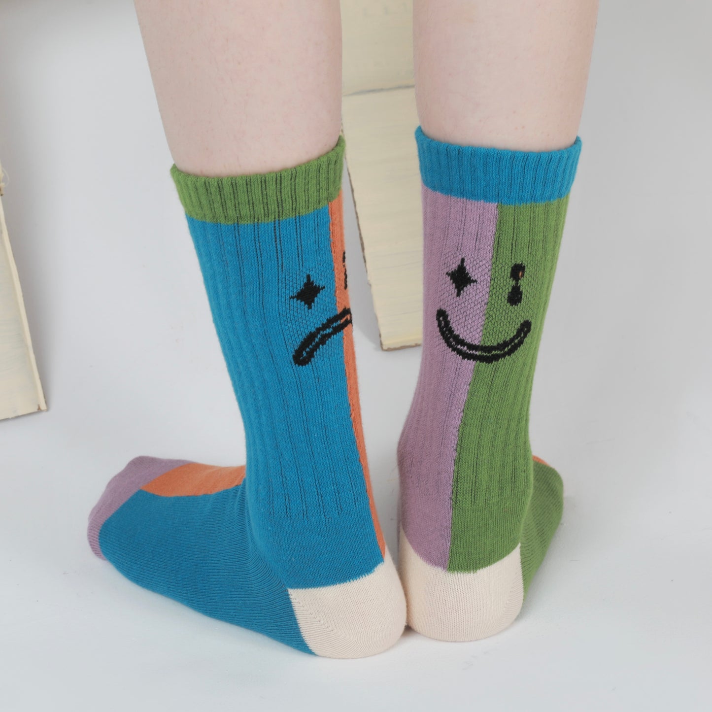 BoomCore Double Trouble Crew Socks (Purple & Orange)