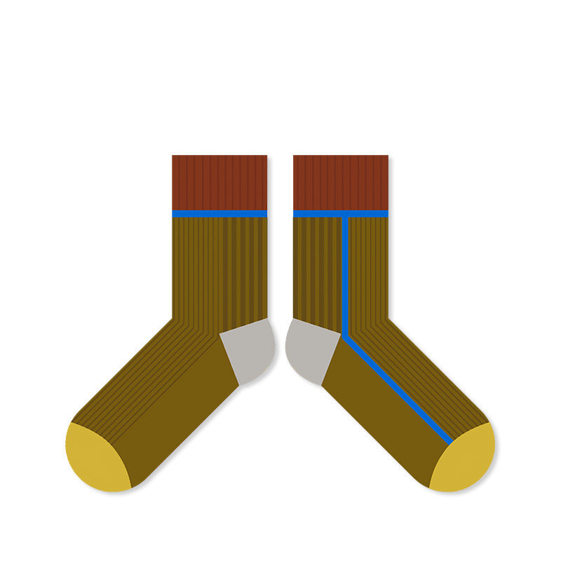 BoomCore Colour Block Crew Socks (Golden Drift)
