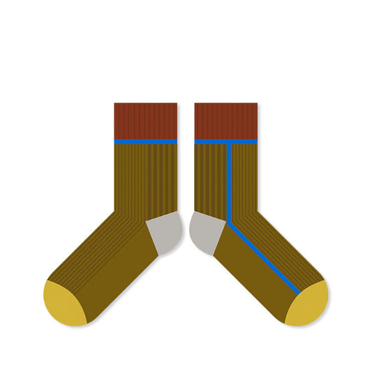 BoomCore Colour Block Crew Socks (Golden Drift)