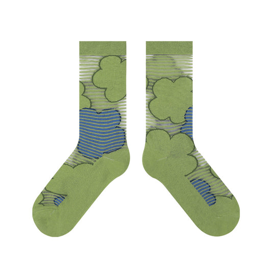 BoomLite Summer Breeze Glass‑Silk Socks (Iris)