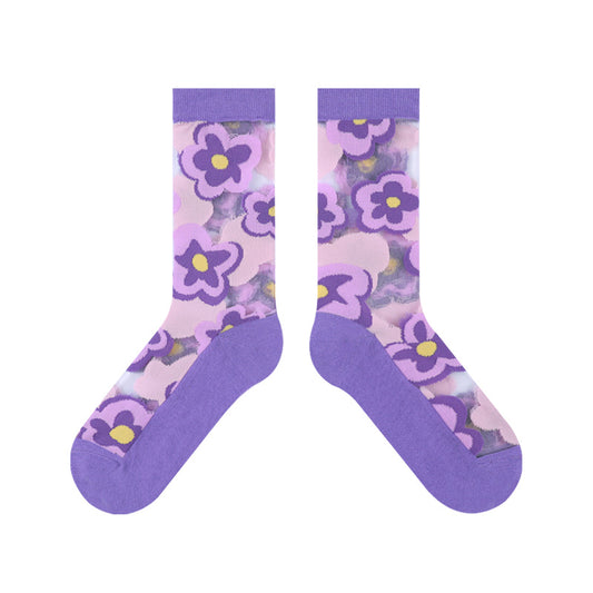 BoomLite Summer Breeze Glass‑Silk Socks (Lavender)