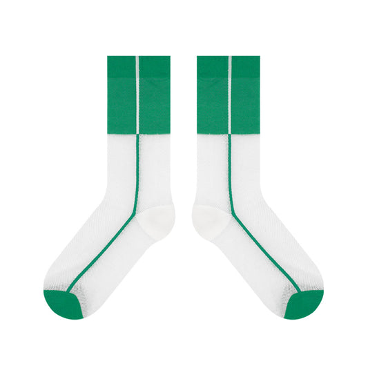 BoomLite Summer Breeze Glass‑Silk Socks (Mint Drift)