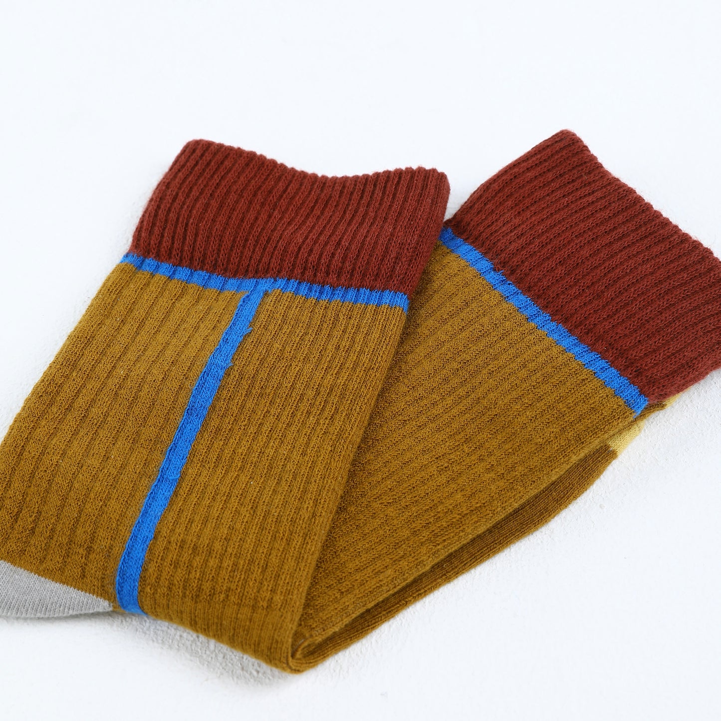 BoomCore Colour Block Crew Socks (Golden Drift)