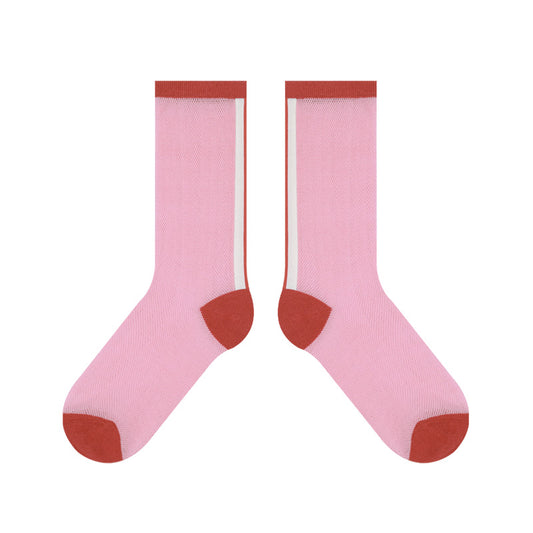 BoomLite Summer Breeze Glass‑Silk Socks (Pink Ripple)