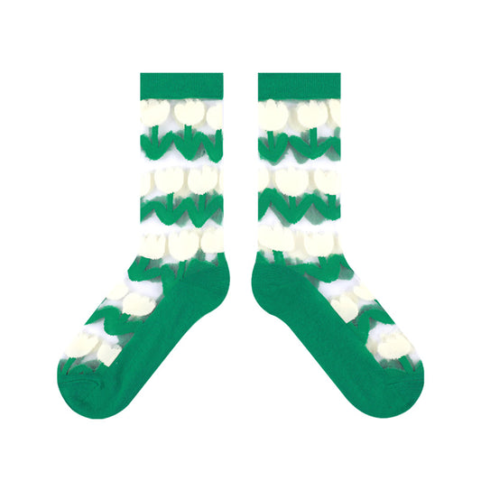 BoomLite Summer Breeze Glass‑Silk Socks (Tulip)